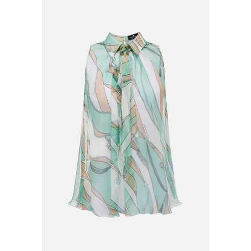 ELISABETTA FRANCHI - Camicia in seta smanicata con stampa foulard Art. CA276002E2 Y25