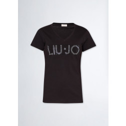 LIU JO - T-shirt logo e strass MA4337 JS923 N9295